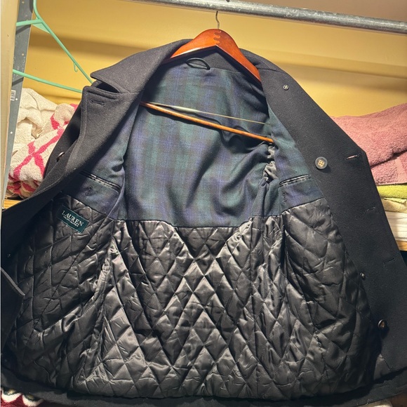 Lauren Ralph Lauren black small 36s black men’s peacoat - Picture 2 of 5